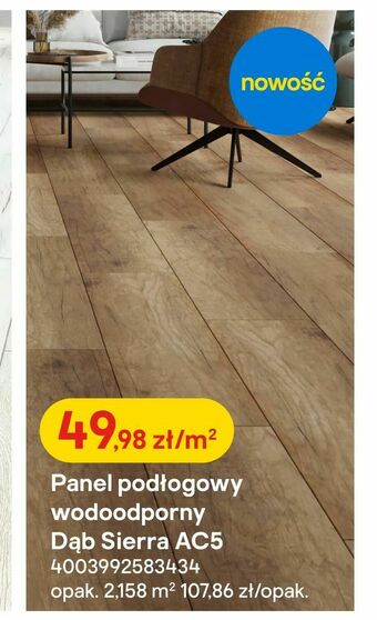 Castorama Panel podłogowy wodoodporny Dąb Sierra AC5 oferta