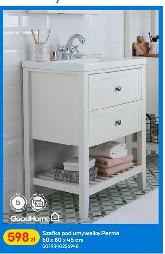 Castorama Szafka pod umywalkę Perma 60 x 80 x 45 cm oferta