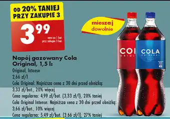 Biedronka Napój gazowany Cola Original, 1,5 I oferta