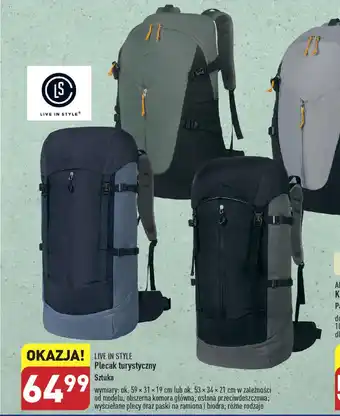 ALDI LIVE IN STYLE Plecak turystyczny oferta