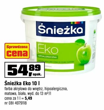 OBI Śnieżka Eko 10 l oferta