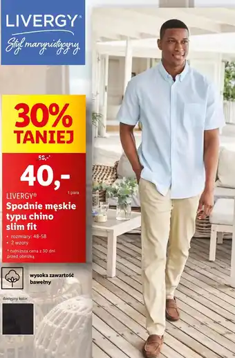 Lidl Spodnie męskie Livergy oferta