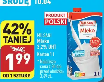 ALDI MILSANI Mleko 3,2% UHT 1l oferta