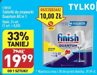 ALDI FINISH Tabletki do zmywarki Quantum All in 1 24 szt. oferta