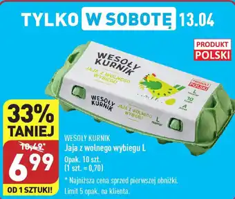 ALDI WESOŁY WESOŁY KURNIK Jaja z wolnego wybiegu L, 10 szt. oferta