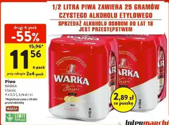 Intermarche Piwo WARKA 4 x 0,5 l oferta