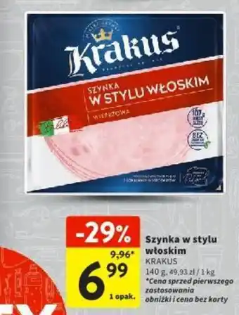 Intermarche Szynka w stylu włoskim KRAKUS 140g oferta