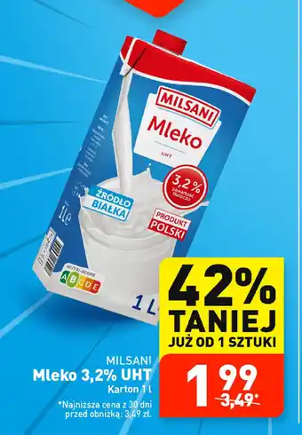 ALDI MILSANI Mleko 3,2% UHT 1 l oferta