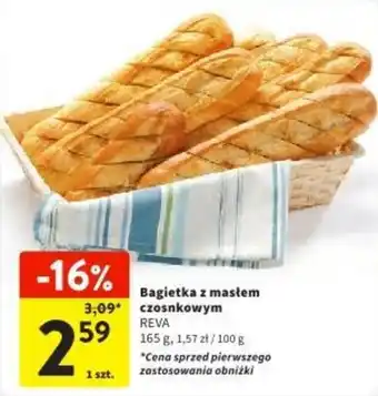 Intermarche Bagietka z masłem czosnkowym REVA 165g oferta