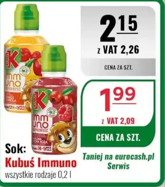 Eurocash Sok: Kubuś Immuno 0,2 l oferta