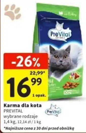 Intermarche Karma dla kota PREVITAL 1,4kg oferta