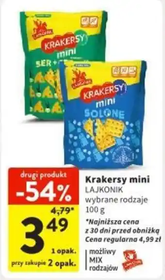 Intermarche Krakersy mini LAJKONIK 100g oferta