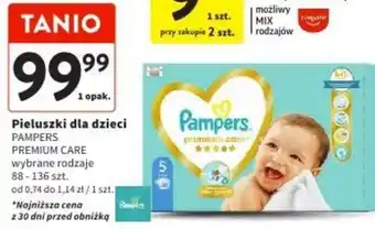 Intermarche Pieluszki dla dzieci PAMPERS PREMIUM CARE 88-136szt oferta