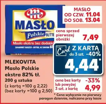 Kaufland MLEKOVITA Masło Polskie ekstra 82% tł. 200 g oferta