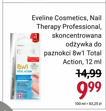 Rossmann Eveline Cosmetics, Nail Therapy Professional, skoncentrowana odżywka do paznokci 8w1 Total Action, 12 ml oferta