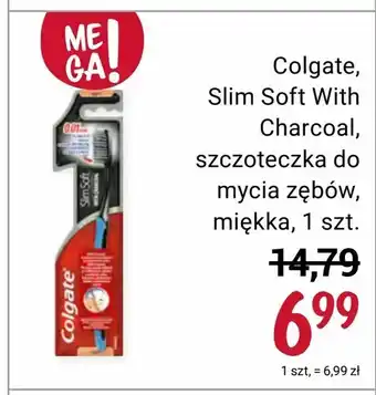 Rossmann Colgate, Slim Soft With Charcoal, szczoteczka do mycia zębów, miękka, 1 szt oferta