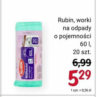 Rossmann Rubin, worki na odpady o pojemności 60 l, 20 szt oferta