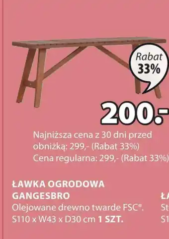 JYSK Ławka ogrodowa oferta