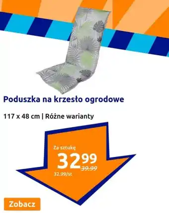 Action Poduszka na krzesło ogrodowe 117 x 48 cm oferta