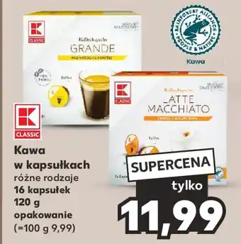 Kaufland Kawa w kapsułkach 16 kapsułek 120g oferta