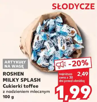 Kaufland ROSHEN MILKY SPLASH Cukierki toffee 100g oferta