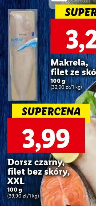 Lidl Dorsz czarny, filet bez skóry, XXL 100 g oferta