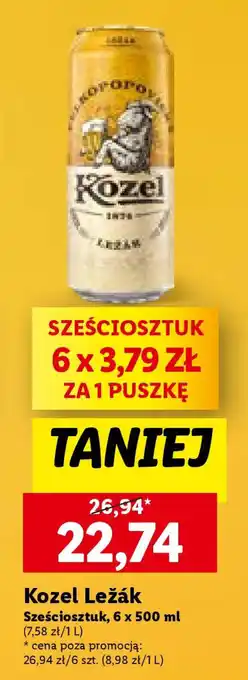 Lidl Kozel Ležák 6 x 500 ml oferta