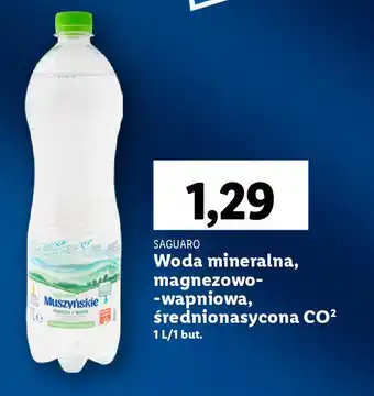 Lidl SAGUARO Woda mineralna, magnezowo-wapniowa, średnionasycona CO2, 1 L oferta