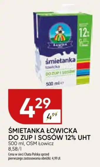 Chata Polska ŚMIETANKA ŁOWICKA DO ZUP I SOSÓW 12% UHT 500 ml oferta