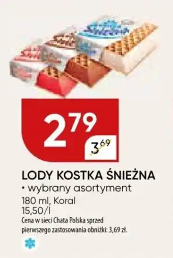 Chata Polska Koral LODY KOSTKA ŚNIEŻNA 180 ml oferta