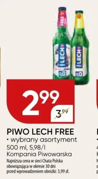 Chata Polska PIWO LECH FREE 500 ml oferta