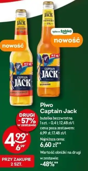 Żabka Piwo Captain Jack 0,4 l oferta