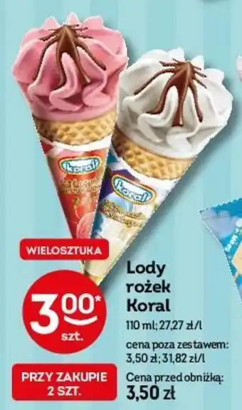 Żabka Lody rożek Koral 110 ml oferta