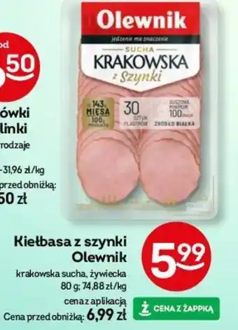 Żabka Kiełbasa z szynki Olewnik 80 g oferta