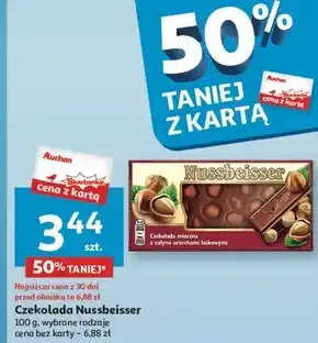 Auchan Nussbeisser Czekolada mleczna z całymi orzechami laskowymi 100 g oferta