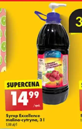 Biedronka Syrop Excellence malina-cytryna 3l oferta
