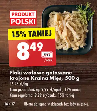 Biedronka Flaki wołowe gotowane krojone Kraina Mięs, 500 g oferta