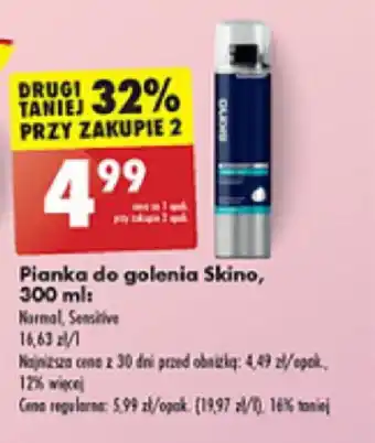 Biedronka Pianka do golenia Skino, 300 ml oferta