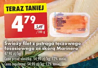 Biedronka Świeży filet z pstrąga tęczowego łososiowego ze skórą Marinero 100 g oferta