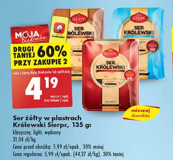 Biedronka Ser żółty w plastrach Królewski Sierpc, 135 g oferta