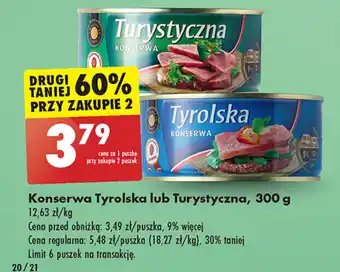 Biedronka Konserwa Tyrolska lub Turystyczna, 300 g oferta