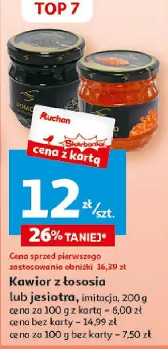 Auchan Kawior z łososia lub jesiotra 200 g oferta