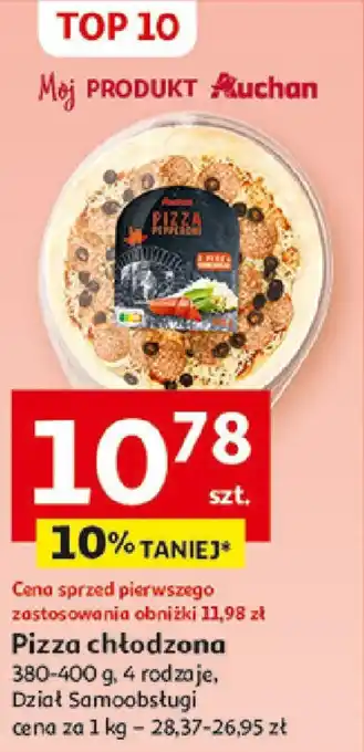 Auchan Pizza chłodzona 380-400 g oferta