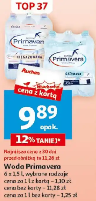 Auchan Woda Primavera 6 x 1,5 l oferta