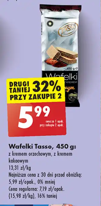 Biedronka Wafelki Tasso, 450 g oferta