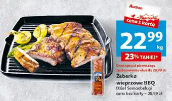 Auchan Żeberka wieprzowe BBQ 1 kg oferta
