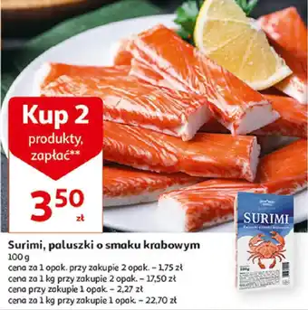 Auchan Surimi, paluszki o smaku krabowym 2 x 100 g oferta