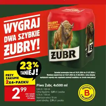 Twój Market Piwo Żubr, 4x500 ml oferta