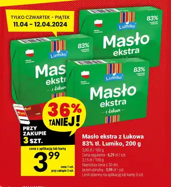 Twój Market Masło ekstra z Łukowa 83% tł. Lumiko, 200 g oferta