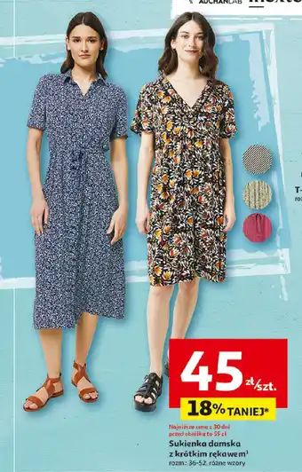 Auchan Sukienka damska z krótkim rękawem oferta